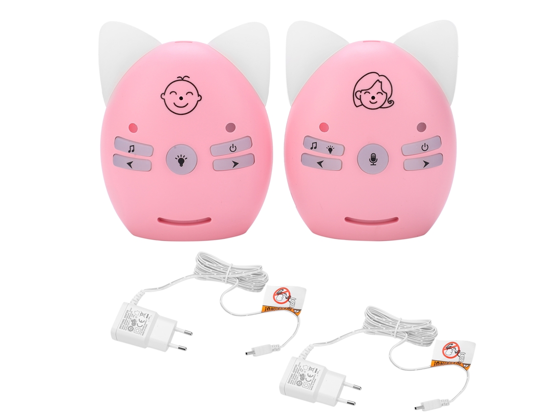 Monitor De Áudio Sem Fio Para Bebê Com Voz Bidirecional E Música Rosa