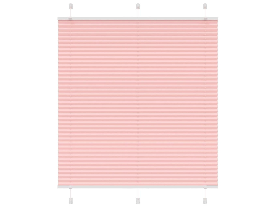 Vidaxl Rosa Plissada Cega 120x100 Cm Largura Tecido 119,4cm Poliéster