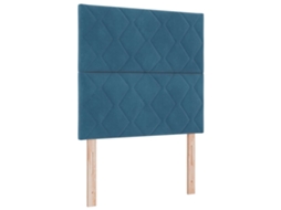 Cabeceira | Painel De Cama Led Azul Escuro 100 Cm Couro Sintético
