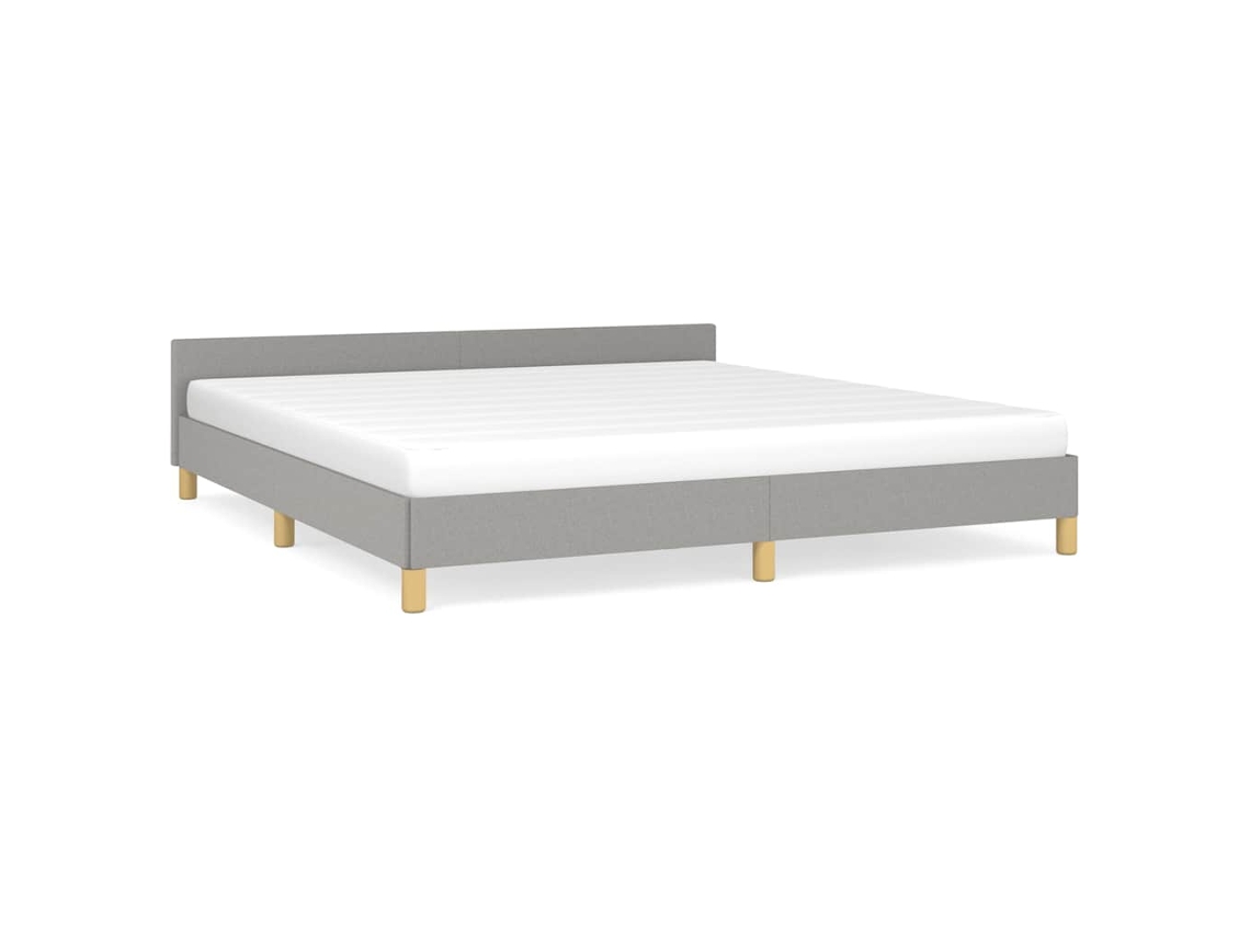 Estrutura De Cama Com Cabeceira Vidaxl Cinzeto Tecido (160x200cm)