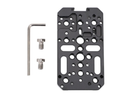 Placa de montagem para câmera multifuncional em alumínio 2026 com rosca de 1/4" e 3/8" e encaixe para sapata fria para tripé.