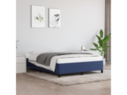 Vidaxl Estrutura De Cama Sem Colchão 140x190 Cm Tecido Azul