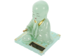 Estátua de Buda Solar para Interior de Carro, Decoração Exclusiva em Plástico
