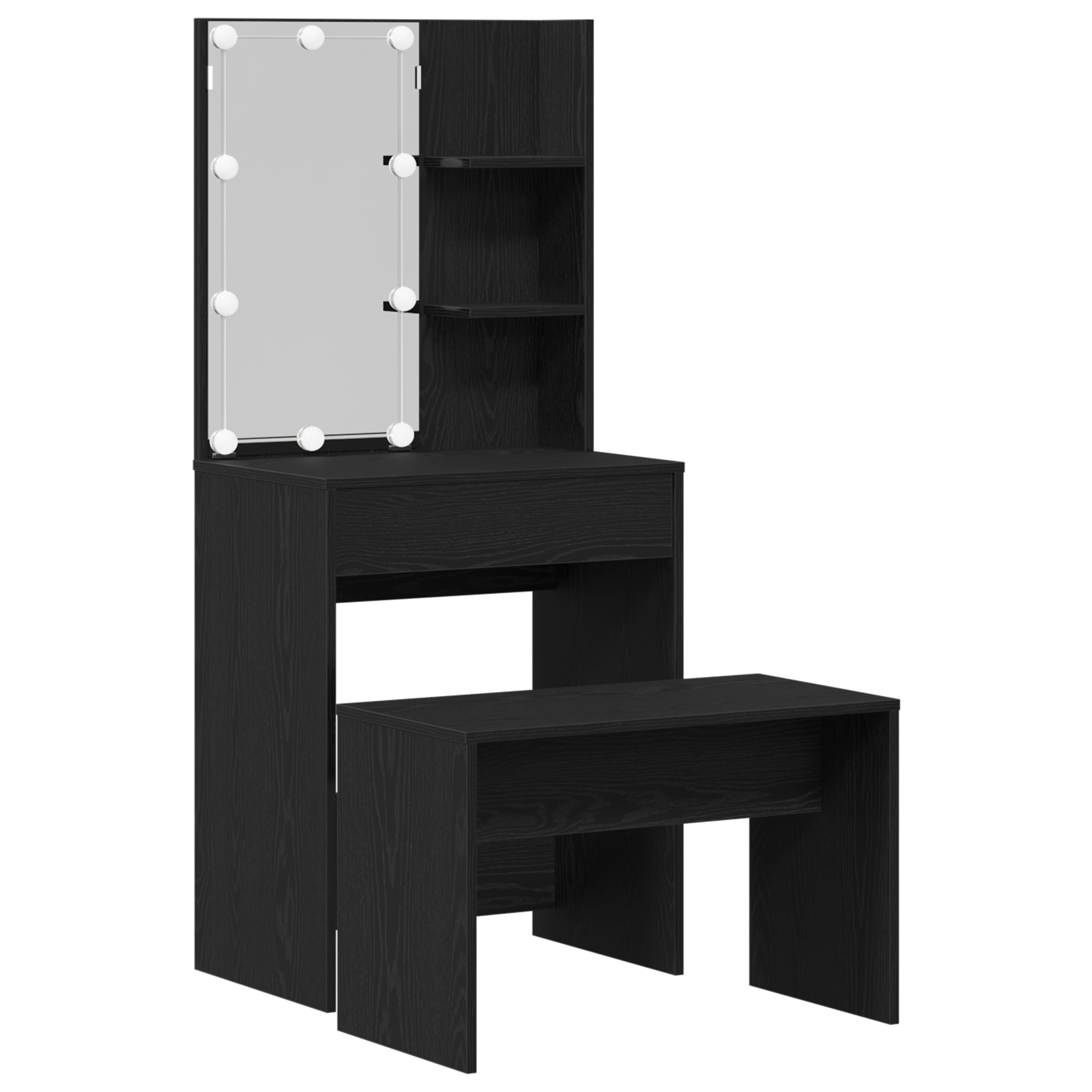 Conjunto 2 Mesa De Vestir Vidaxl Preto Derivados De Madeira (60 X 40 X 140 Cm)