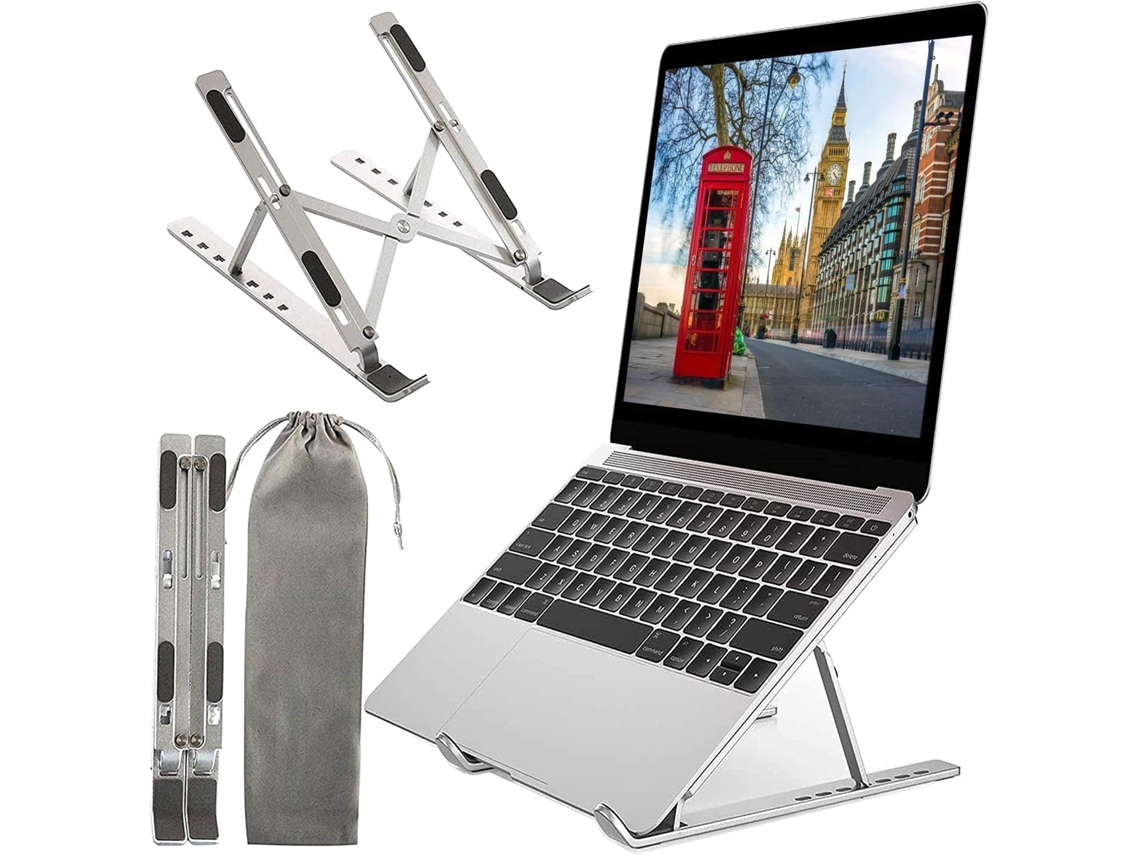 Lurelia Suporte Vertical Para Portátil Ajustável, Dobrável, Antiderrapante, Com Ventilação, Em Liga De Alumínio, Para 10 A 15,6 Polegadas