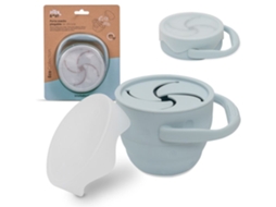 Porta Lanches Dobravel De Silicone Azul Cinzento