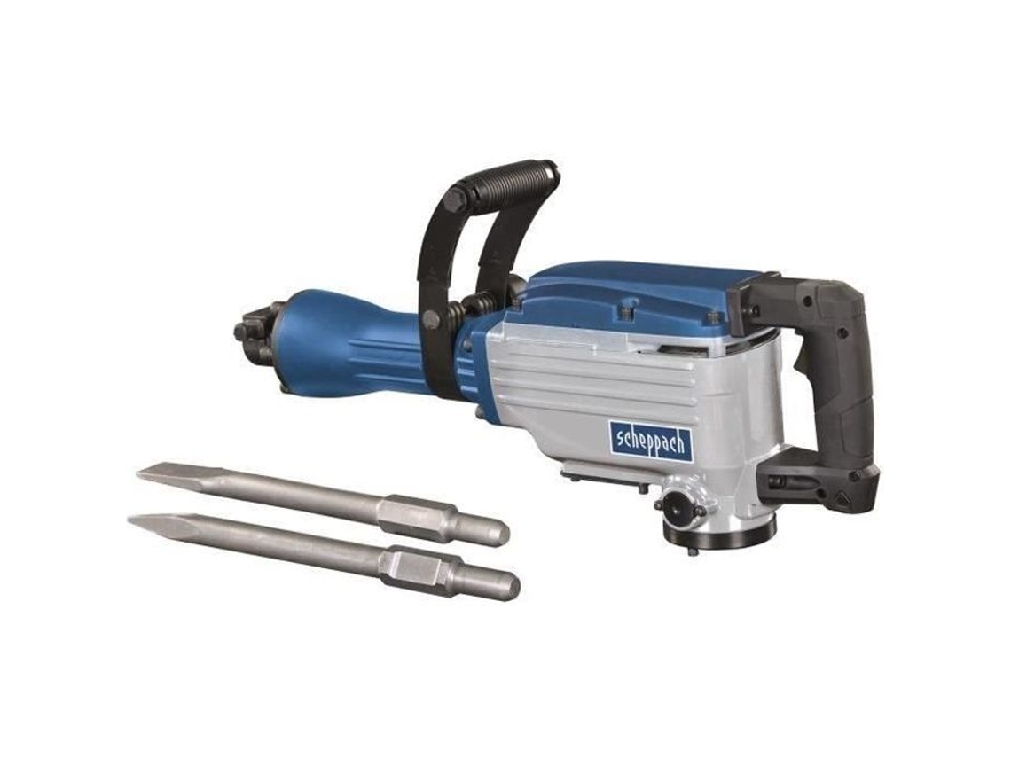 Broca de martelo SCHEPPACH 1600W 50 joules com caixa de metal e conjunto de 2 formões AB1600