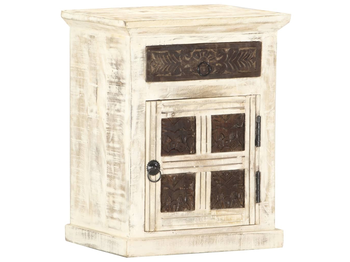 Bedside Cabinet, Bedside Cabinets Vidaxl Branco Madeira (n/a)