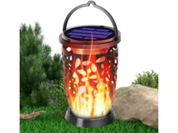 Luminária Solar Externa Para Varanda Com Efeito De Chama Tremeluzente.