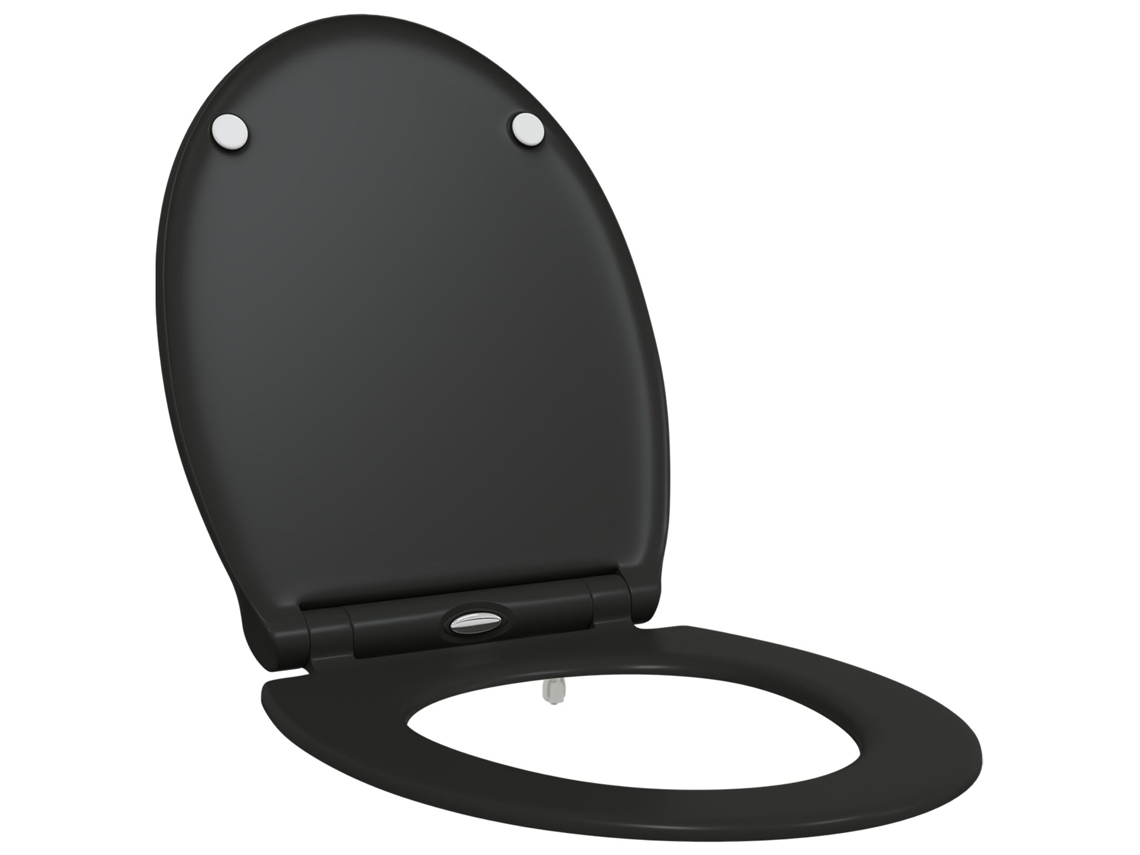Conjunto 1 Assento De Vaso Sanitário Vidaxl Preto Polipropileno (45,5 X 37,5 X 3,8 Cm)