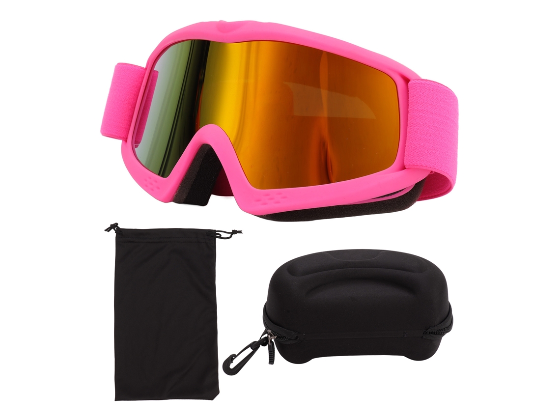 Óculos De Ski Infantil Com Lentes Hd Coating Uv Proteção Anti-choque Ajustáveis Rosa Para Esqui E Snowboard