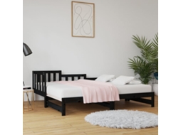 2 sofás cama extraíbles de 90 x 190 cm en pino negro macizo