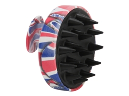 Escova De Shampoo De Silicone Com Padrão De Bandeira Britânica Para Limpeza E Massagem Do Couro Cabeludo