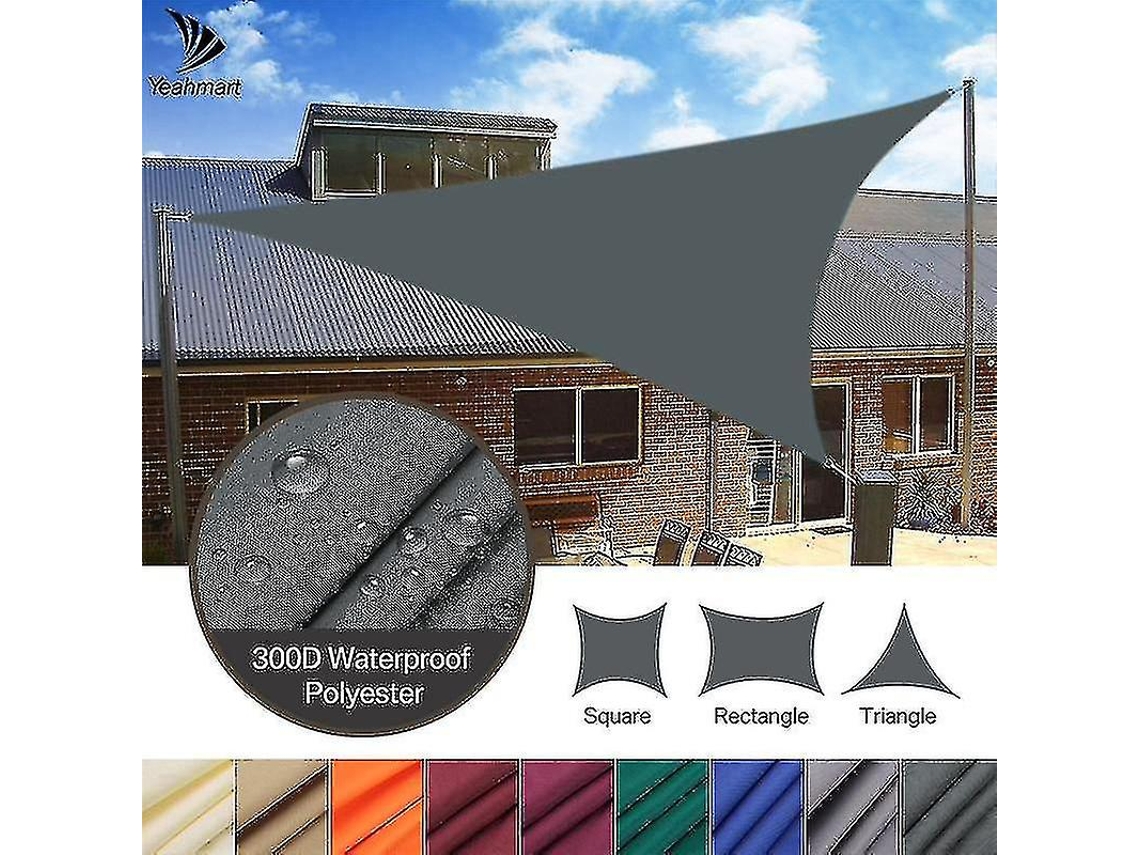Toldo Triangular Multitaño, Antiultravioleta, para Pátio, Jardim, 3,6x3,6x3,6m, Verde
