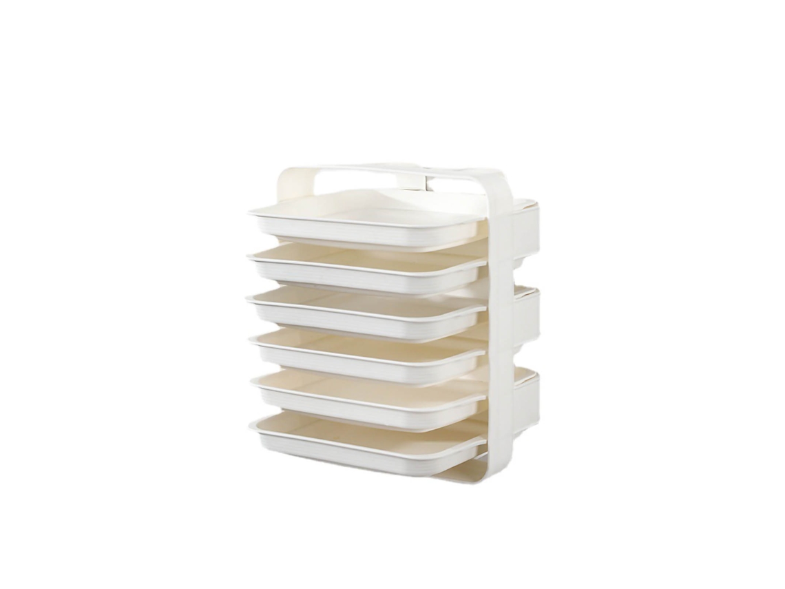 Bandeja multicamadas de armazenamento de alimentos parede montada 6 camadas pp branco S/MARCA
