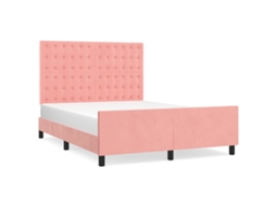 Bed Frame With Headboard, Bed Frames With Headboards Vidaxl Cor-de-rosa Veludo (140 X 200 Cm)