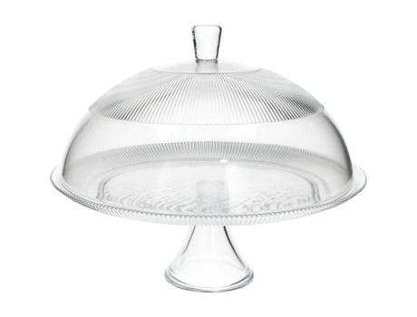 Platô De Vidro Tognana Com Tampa 33 Cm X H 28 Cm Claro