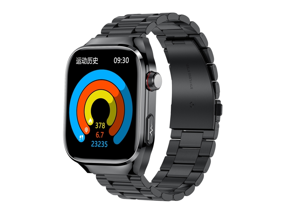 Tk16 Tela Lcd De 2,04 Polegadas, Pulseira De Aço, Smartwatch Com Suporte Para Monitoramento De Saúde (preto)