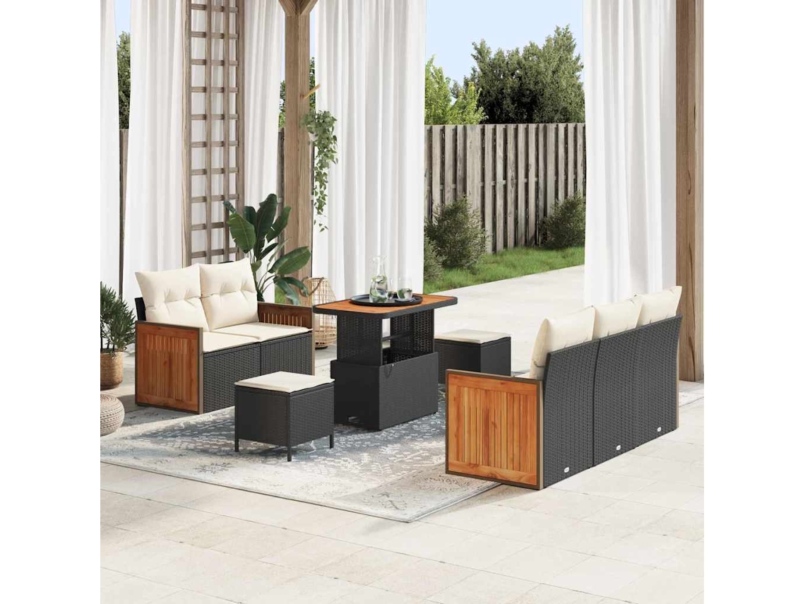 Vidaxl Conjunto De Sofá De Jardim 10 Unid. 7-número De Lugares