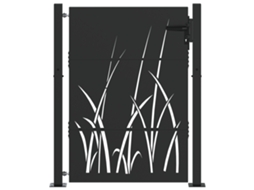 Conjunto 1 Portão De Jardim Vidaxl Preto Aço (110 X 155 Cm)