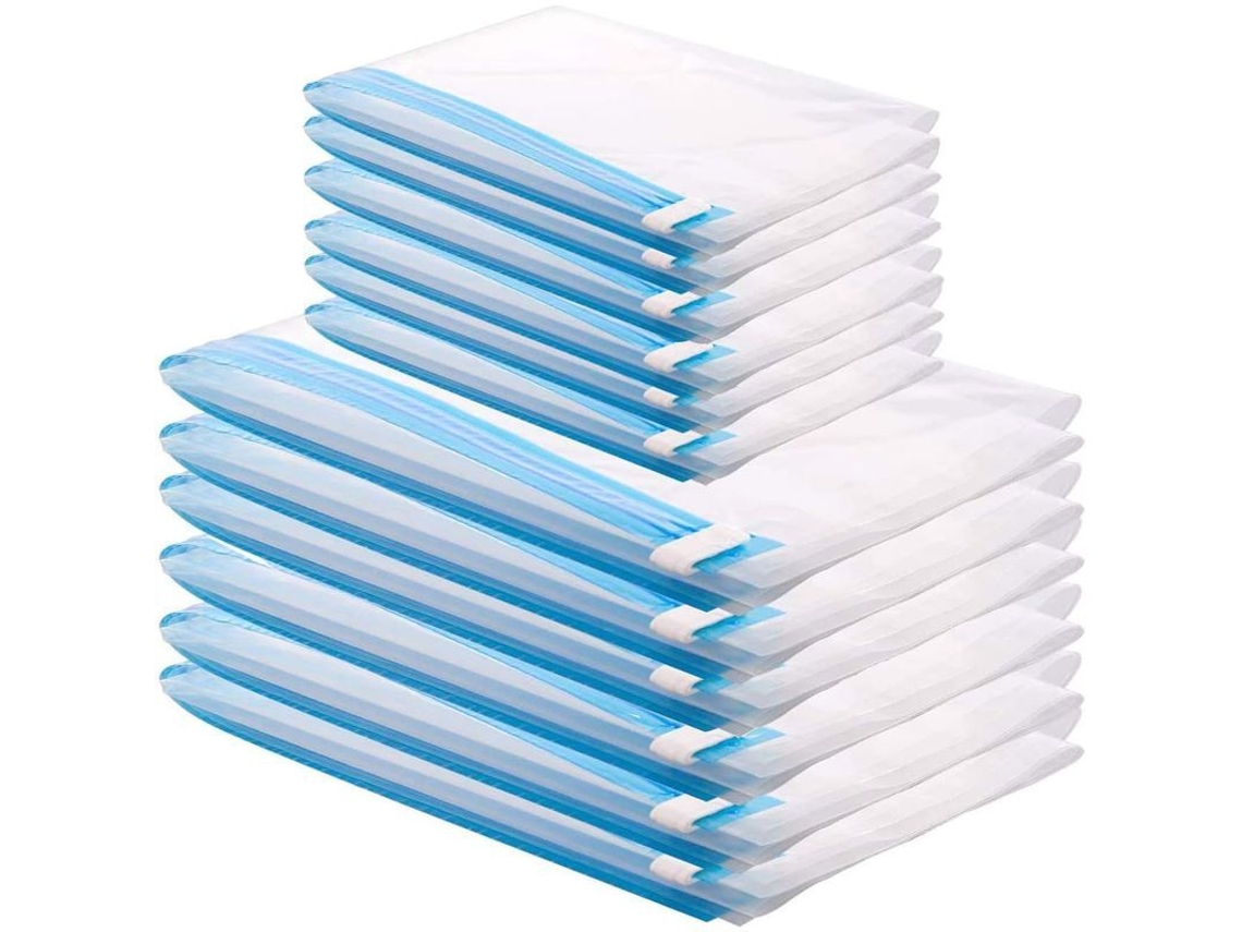 12 bolsas de armazenamento em vácuo Linjou para viagens 60x40cm e 50x35cm sem bomba necessária S/MARCA