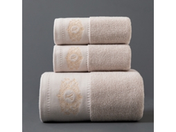 Conjunto De 3 Toalhas Em Puro Algodão Super Absorventes, De Secagem Rápida, Ideais Para Casas De Banho, Spas E Hotéis. Cinza Claro Hexinyigjly