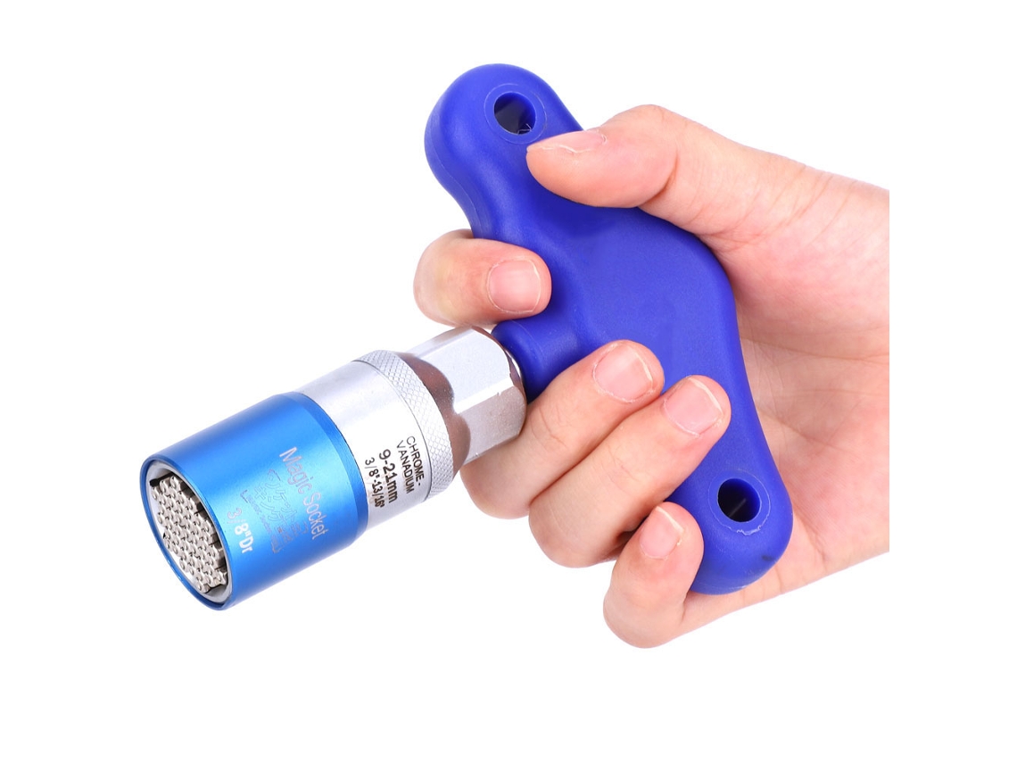 Kit De Chaves De Torque Universal Chave De Socker Ratchê 9-21mm 3/8-13/16polegadas Azul