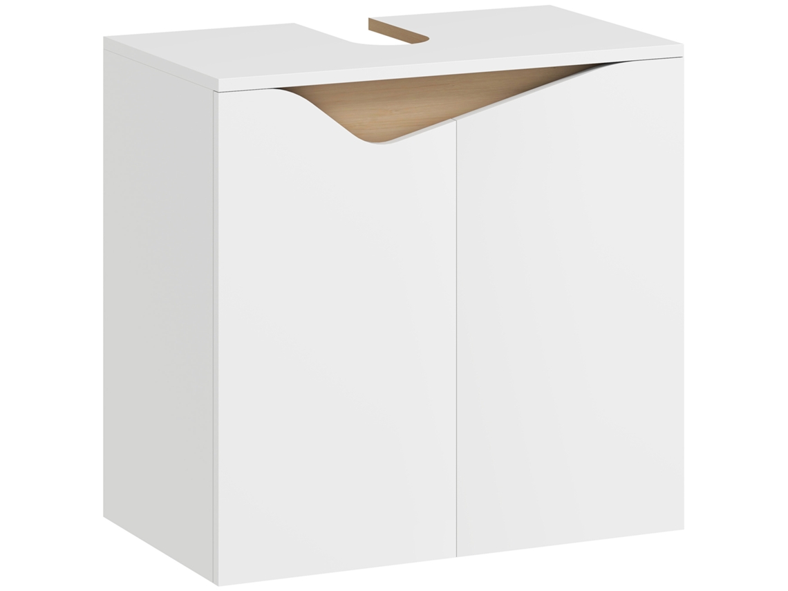 Unidade de Pia com 2 Portas Acolchoadas para Lavatório Sem Pedestal. 60x35x57,9 Cm. Branco Ge