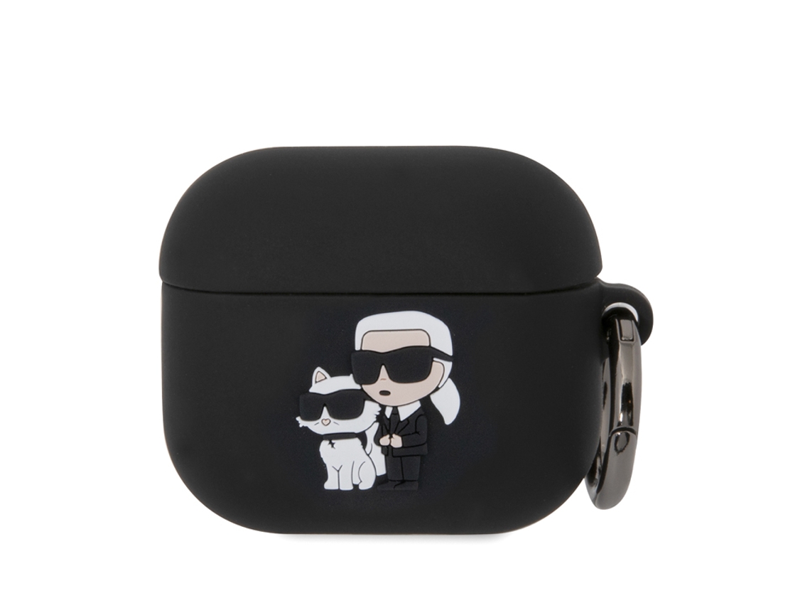 KARL LAGERFELD Capa para Airpods 3 Nft Silicone À Prova de Choque com Anel Preto