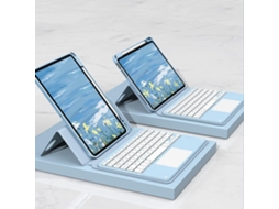 Capa de Teclado Bluetooth para Ipad Pro 9.7 com design giratório, azul
