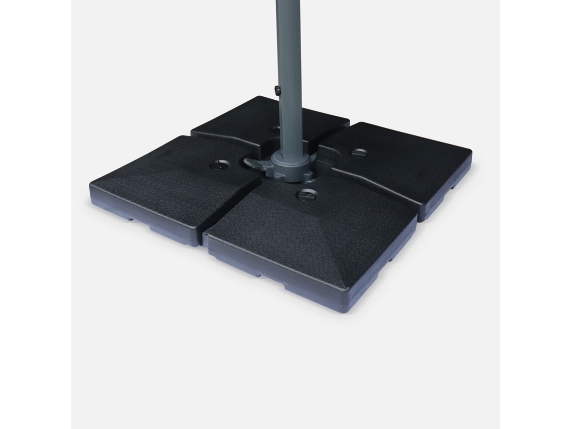 Base Para Guarda-sol, Set De 4 Placas, Preto