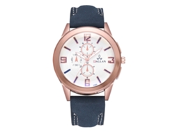 Relógio Masculino Casual de Quartzo com Pulseira de Couro Pu Azul