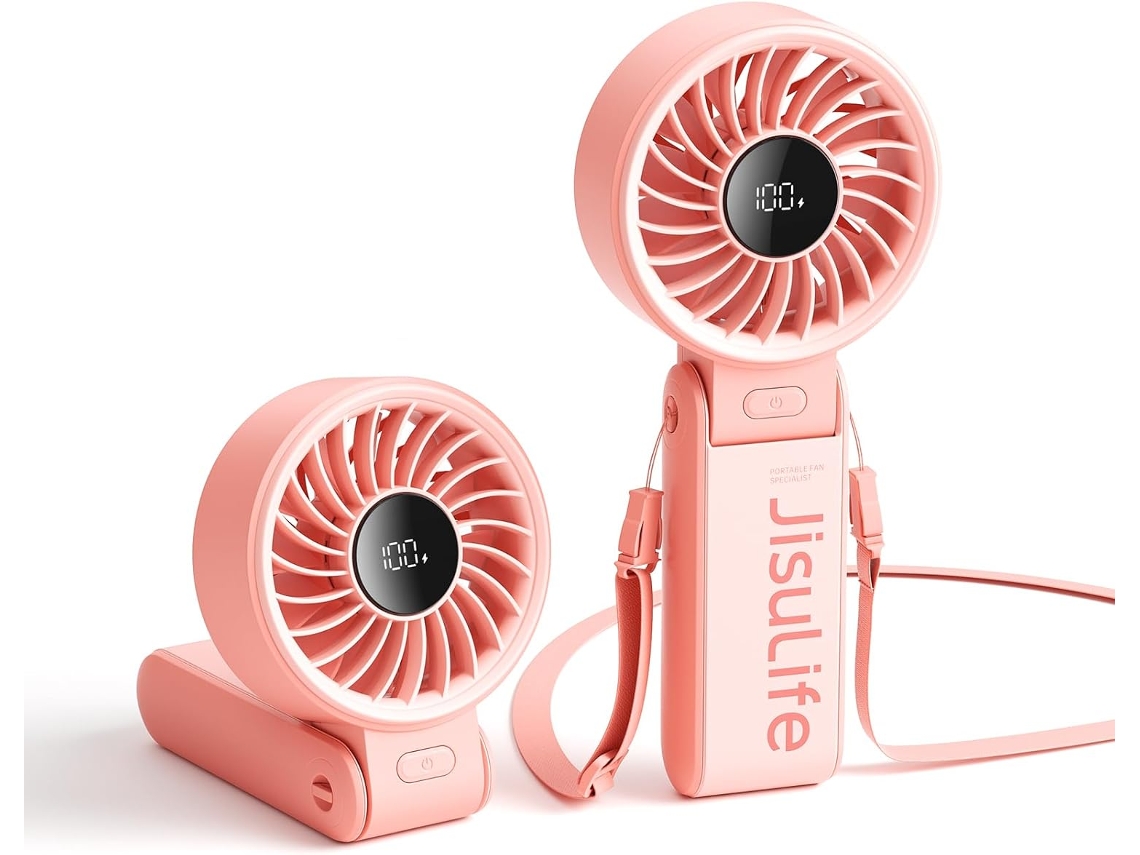 Ventilador Portátil - Máxima Flexibilidade: Motor De Alta Potência, Visor Led, Bateria Recarregável De 5000mah, 5 Velocidades