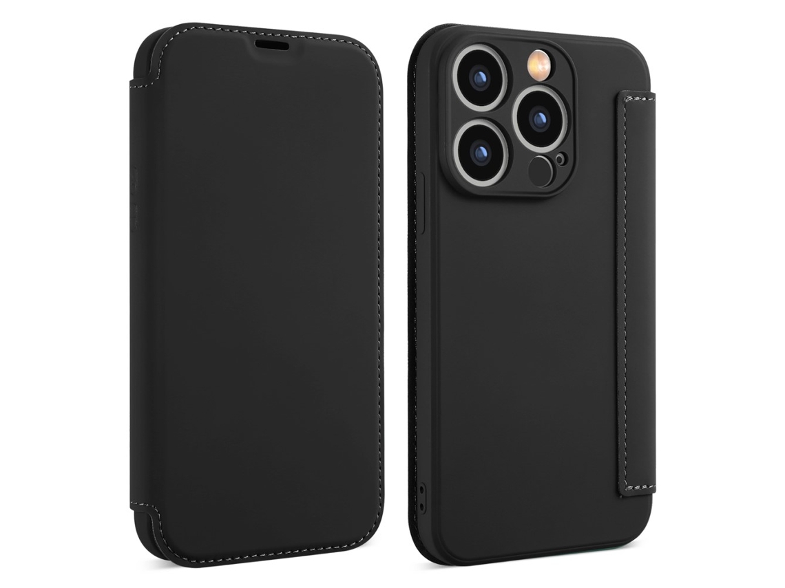 Suporte Casa Para Iphone 15 Pro Max Silicone Anti-choque Com Porta-cartões Preto