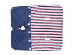 Manto De Cabeleireiro 140x130cm Listras Vermelho Branco Azul Para Salão De Beleza E Barbeiro