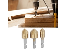 Ferramenta De Carpintaria: Cutter De Chanfle Em 3 Peças, Aço De Alta Velocidade, Vara Hexagonal Dourada, 5 Lâminas, 90°, 12mm-19mm