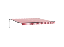 Toldo Retrátil Automático Listrado Vermelho E Branco Vidaxl Vermelho Poliéster (400 X 300 Cm)