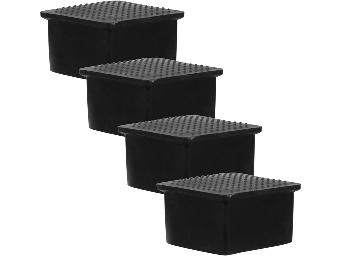 Ponteiras De Borracha Quadradas Para Proteção De Superfícies, Pretas, Conjunto De 4, Fáceis De Usar.