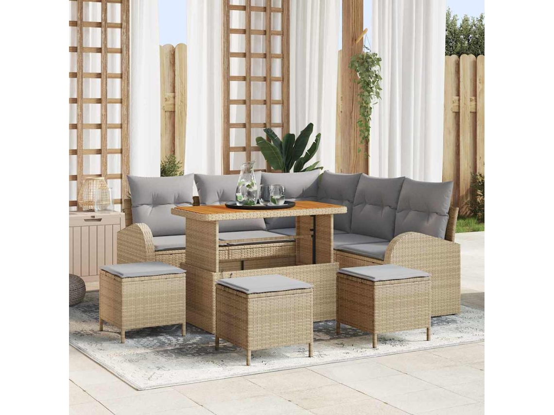 Vidaxl Conjunto De Sofá De Jardim 9 Unid. 8-número De Lugares