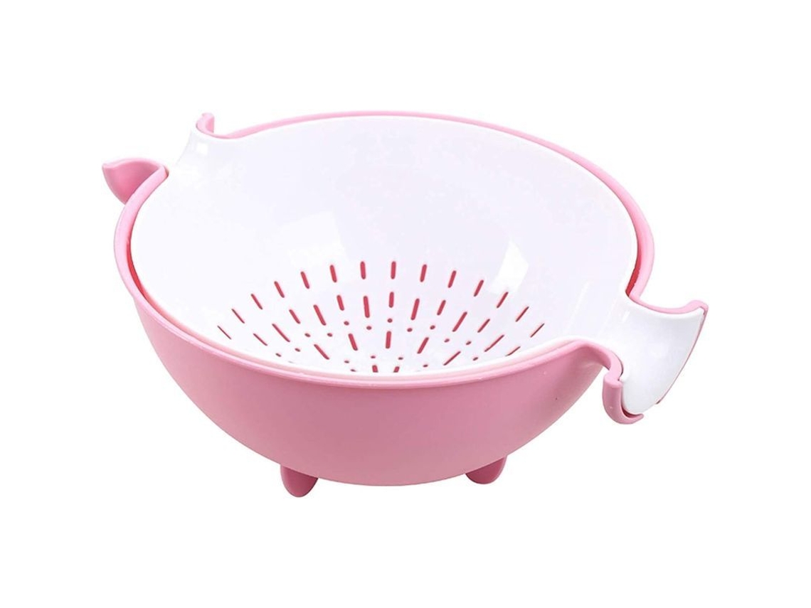 Conjunto De Coador E Xícara 2 Em 1 De Plástico Grande, Coador Desmontável, Rosa