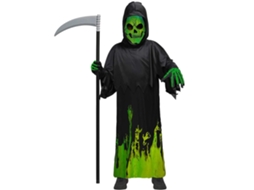 Mali fantasia de Halloween Iluminada Terrorífica para Crianças com Capuz e Caveira