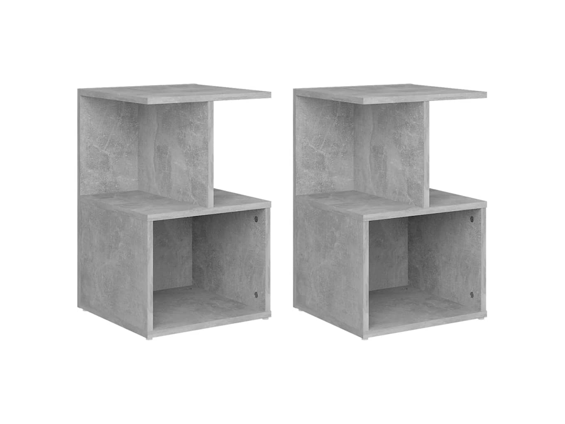 Bedside Cabinet, Bedside Cabinets Vidaxl Cinzeto Madeira Processada (n/a)