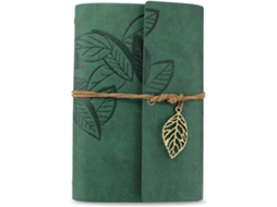 Caderno vintage com capa de couro sintético verde, diário em branco, diário de viagem / Slowmoose