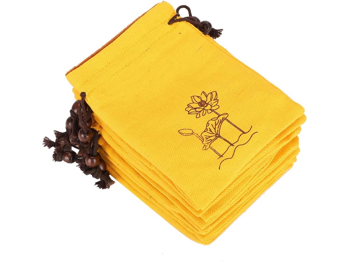 Conjunto De 10 Sacos De Arrumação Grossos Com Cordão Para Cosméticos E Joias - Ideal Para Viagem (laranja)