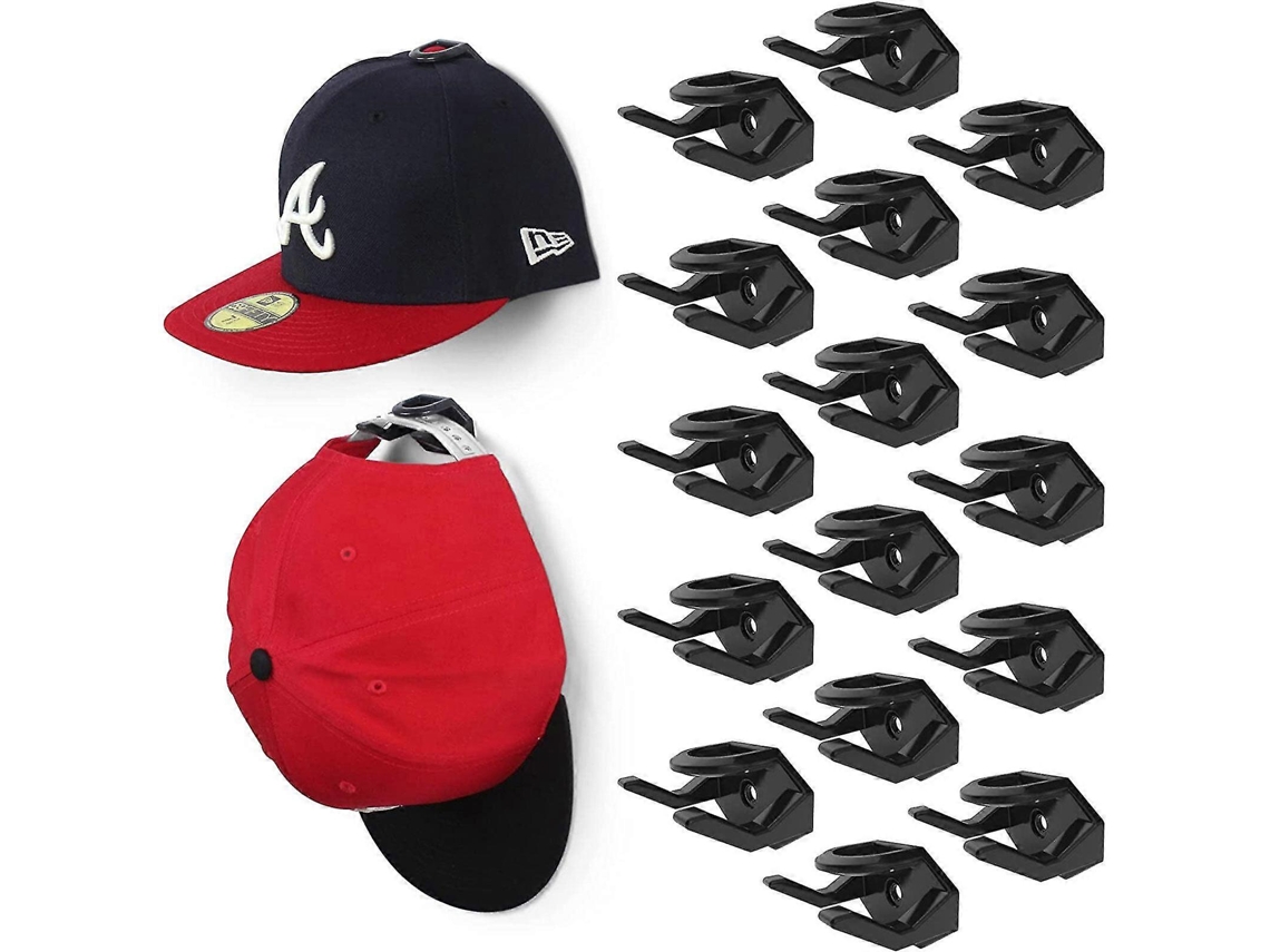 Rebe ganchos Adhesivos para Sombreros na Parede Organizador Minimalista para Bonés de Béisbol e Display Estilizado Negro 16pcs (1/16 pack)