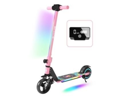 Trotinetes Elétricas E-RIDES S5 Rosa para Criança- Vel.Máxima14 KM/H- Autonomia 8 km- Dobrável- Tela LED- Luz Do Pedal