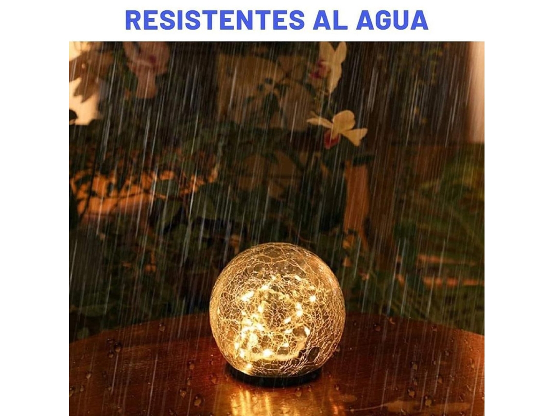 Luminária solar LED para exterior, luzes solares de jardim, à prova d'água e branco quente, Klb Brilvibera