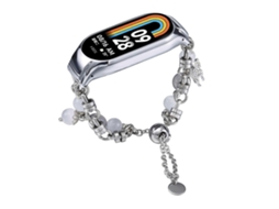 Pulseira De Relógio Em Ônix Com Contas De Cristal
