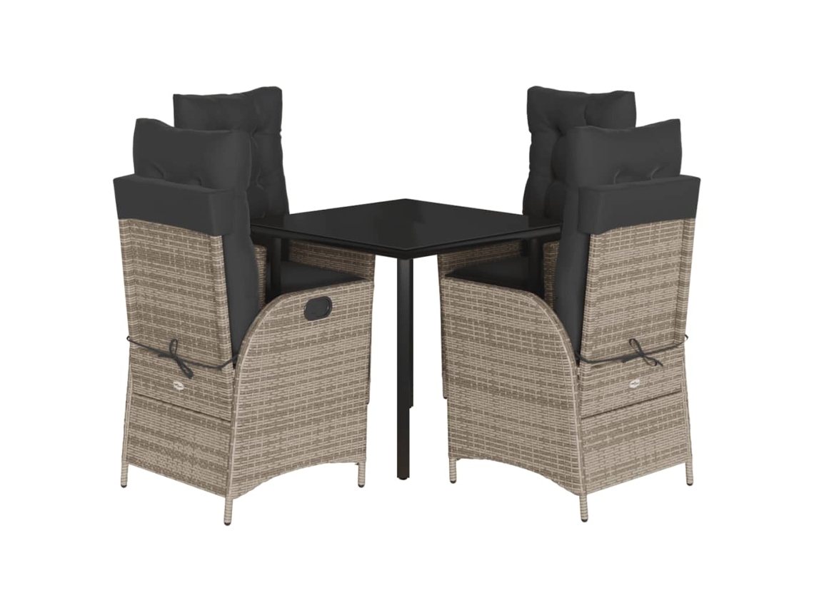 Garden Dining Set, Garden Dining Sets Vidaxl Cinzeto Rattan / Vime (80 X 80 X 74 Cm)