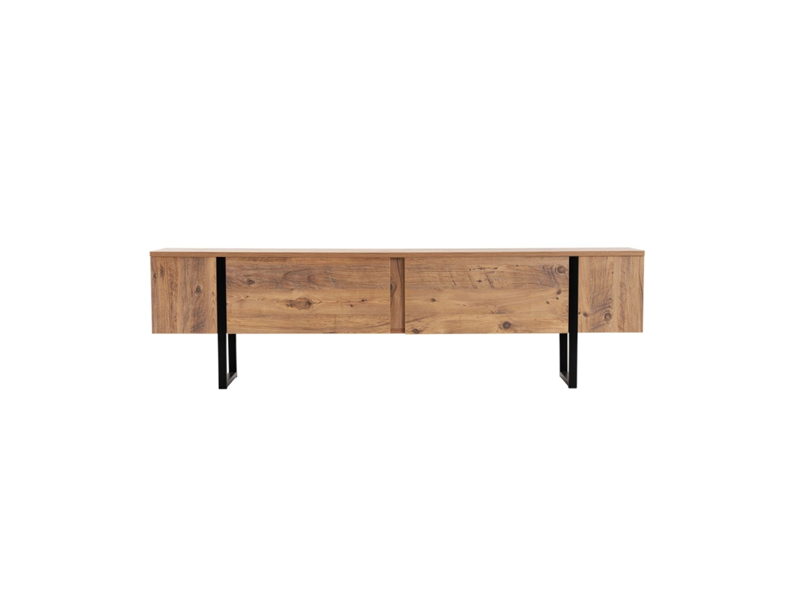 Moov Móvel De Tv Industrial Com Armários De Madeira E Preto 180cm Concept U